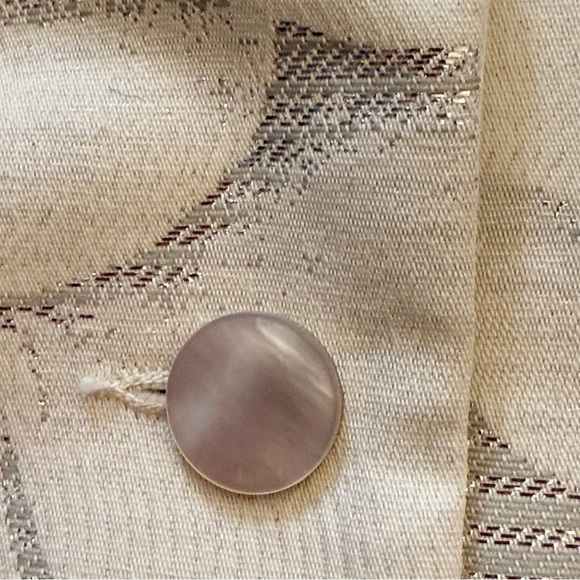 Anna Molinari Italy Floral Jacquard Blazer Skirt Suit Set Metallic Silver 10 - Picture 13 of 15